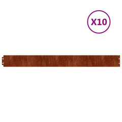 vidaXL Lawn Edgings 10 pcs 10x103 cm Flexible Corten steel 2