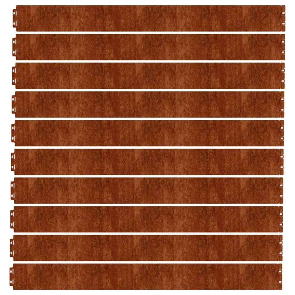 vidaXL Lawn Edgings 10 pcs 10x103 cm Flexible Corten steel 4