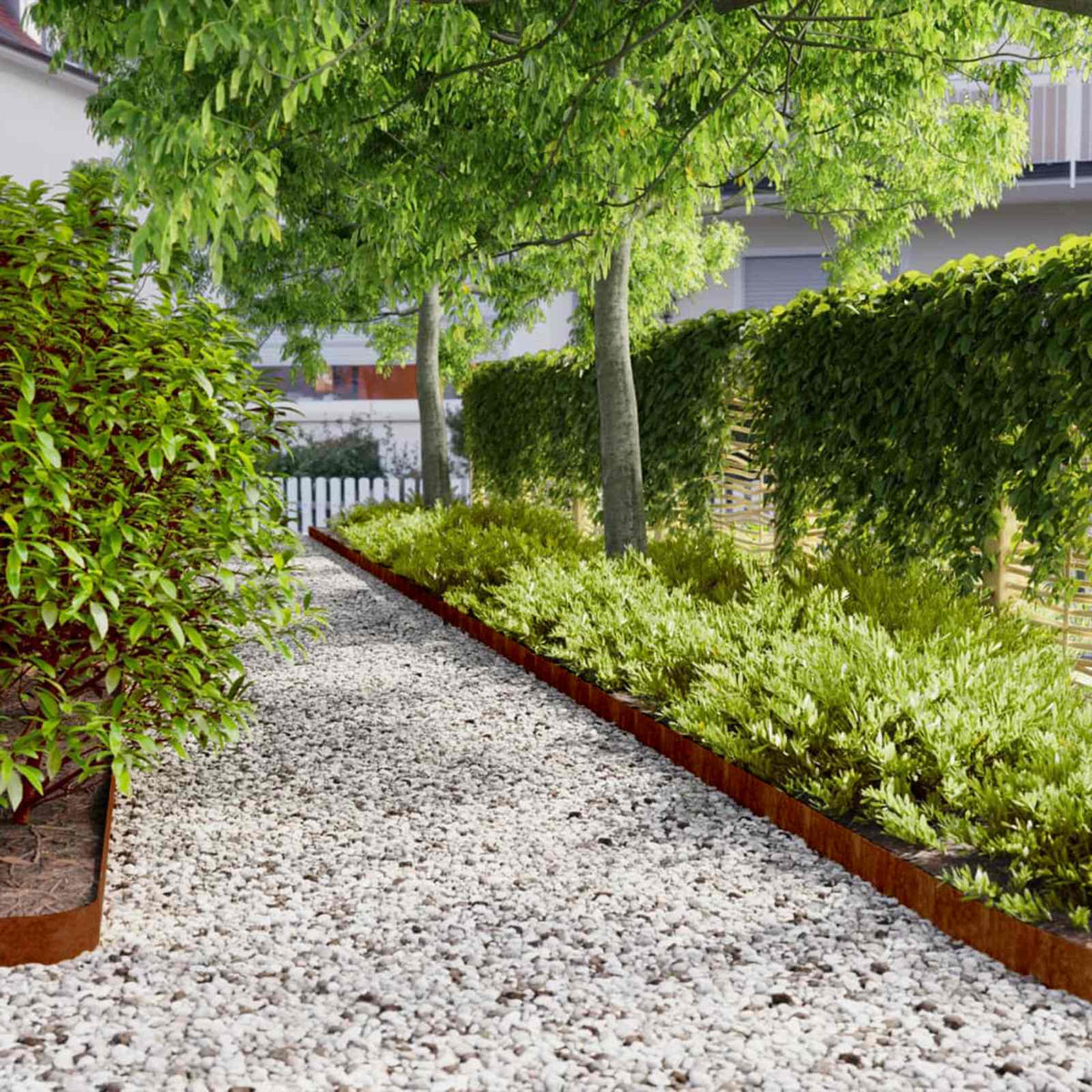 Lawn Edgings Cold-rolled Steel 50 pcs Weathering steel 10 x 103 cm