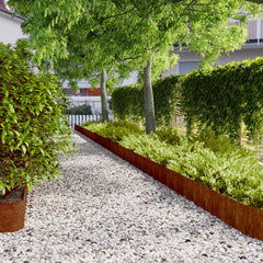 Lawn Edgings Cold-rolled Steel 10 pcs 20 x 103 cm Weathering steel