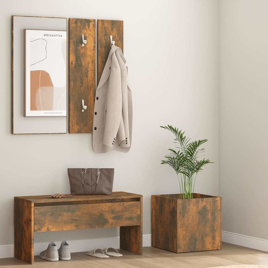 Hallway Furniture Set Engineered Wood Smoked oak