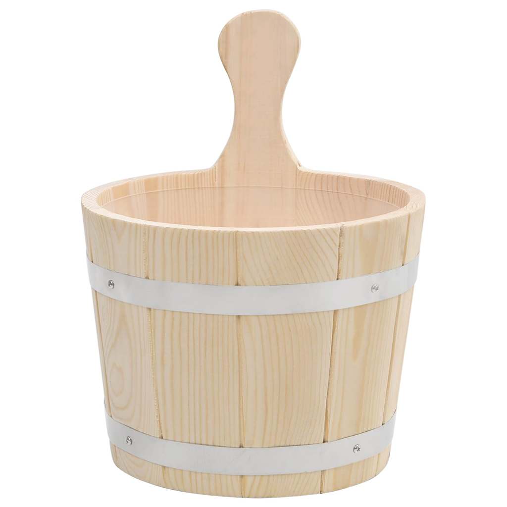 vidaXL Sauna Bucket and Ladle Set Solid Wood Pine 3