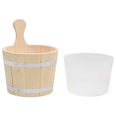 vidaXL Sauna Bucket and Ladle Set Solid Wood Pine 5