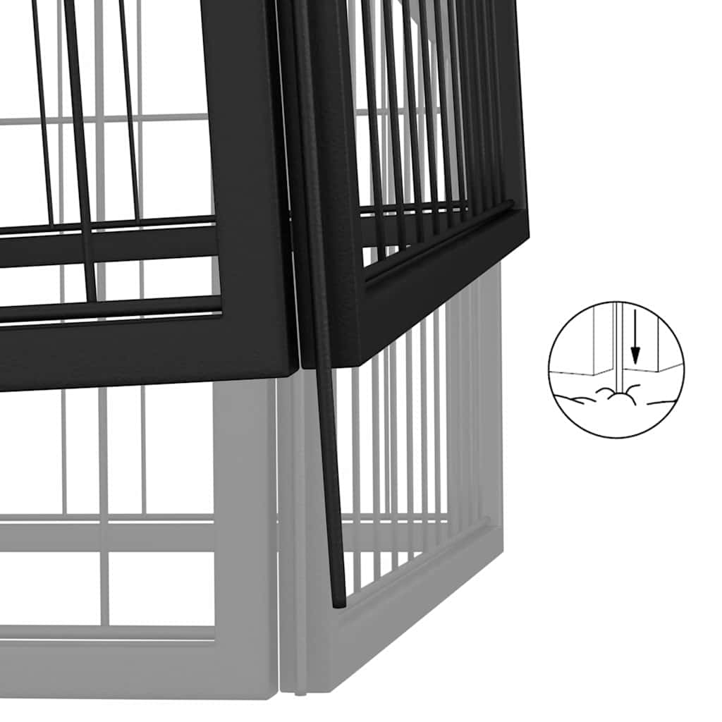 8-Panel Dog Playpen Black 100x50 cm Powder-coated Steel 100 cm 100 cm
