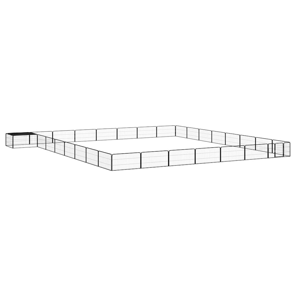 8-Panel Dog Playpen Black 100x50 cm Powder-coated Steel 800 cm 800 cm