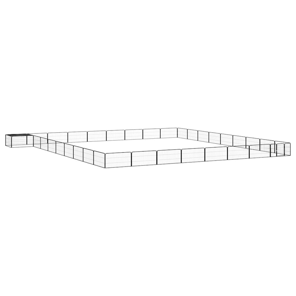 8-Panel Dog Playpen Black 100x50 cm Powder-coated Steel 900 cm 900 cm