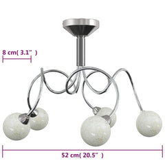 vidaXL Ceiling Lamp with Round Glass Shades for 5 G9 LED Lights 6