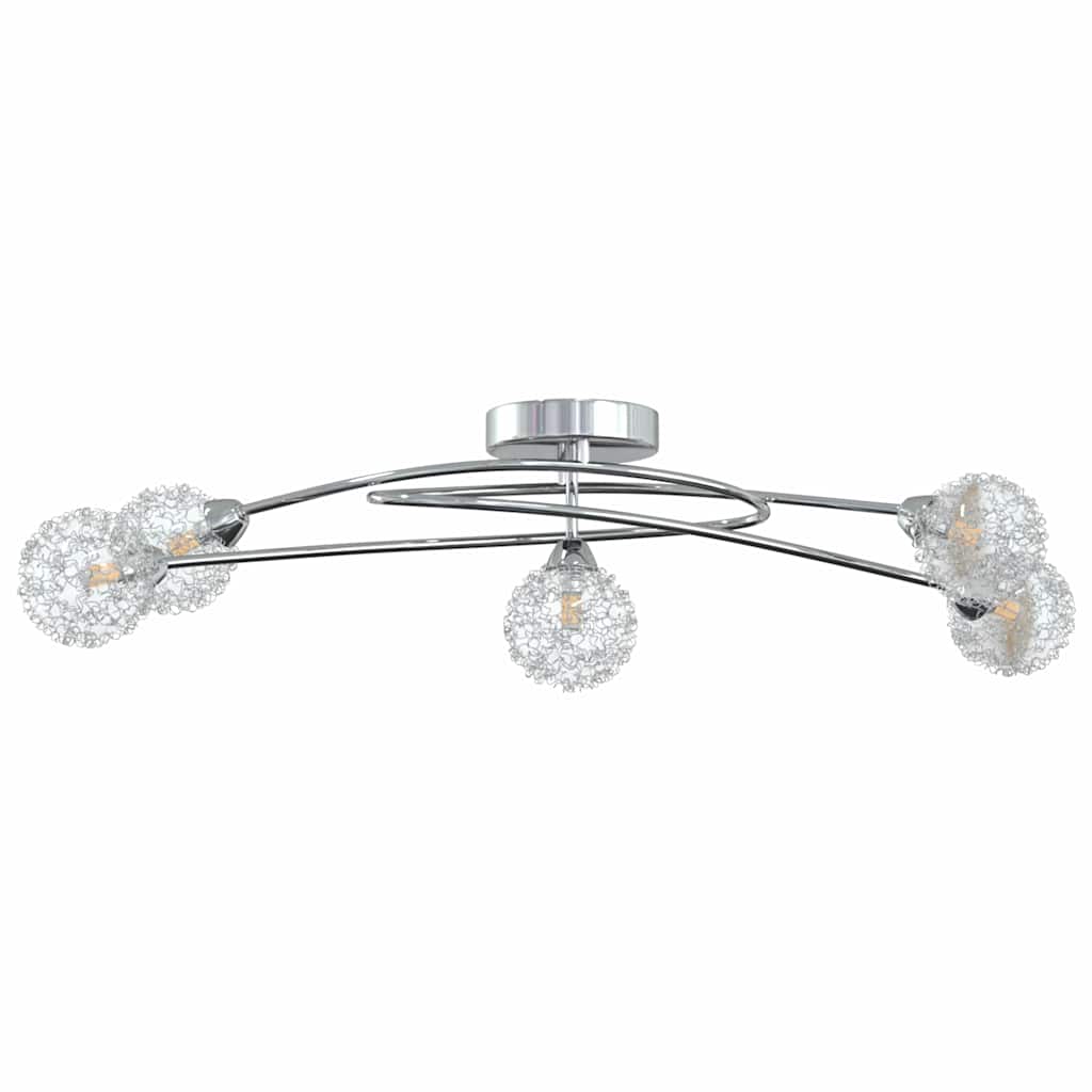 vidaXL Ceiling Lamp with Mesh Wire Shades for 5 G9 LED Lights 2