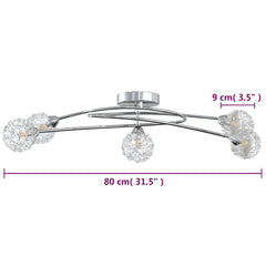 vidaXL Ceiling Lamp with Mesh Wire Shades for 5 G9 LED Lights 6