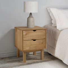 Bedside Cabinet "OTTA" 45x39x57 cm Solid Wood Pine Brown
