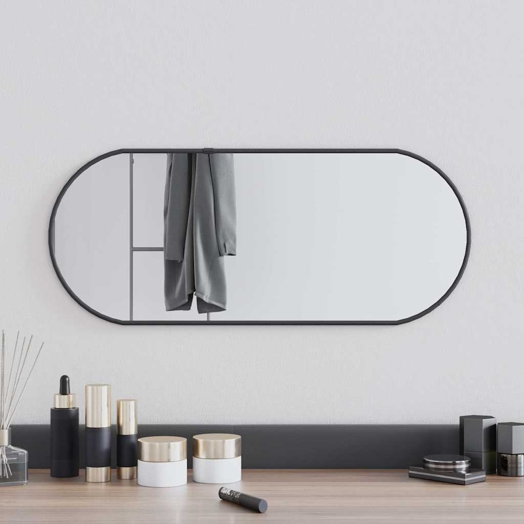 vidaXL Wall Mirror Black 60x25 cm Oval 1