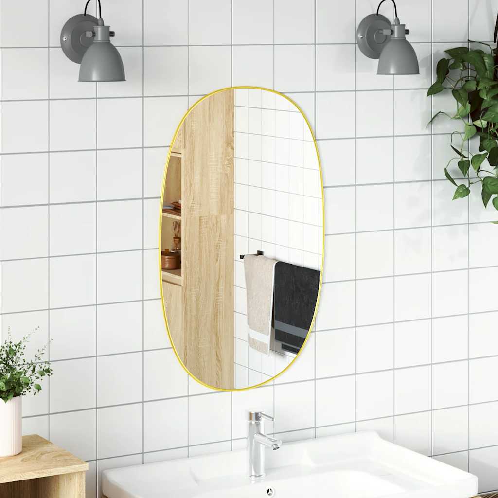 vidaXL Wall Mirror Gold 70x45 cm 3