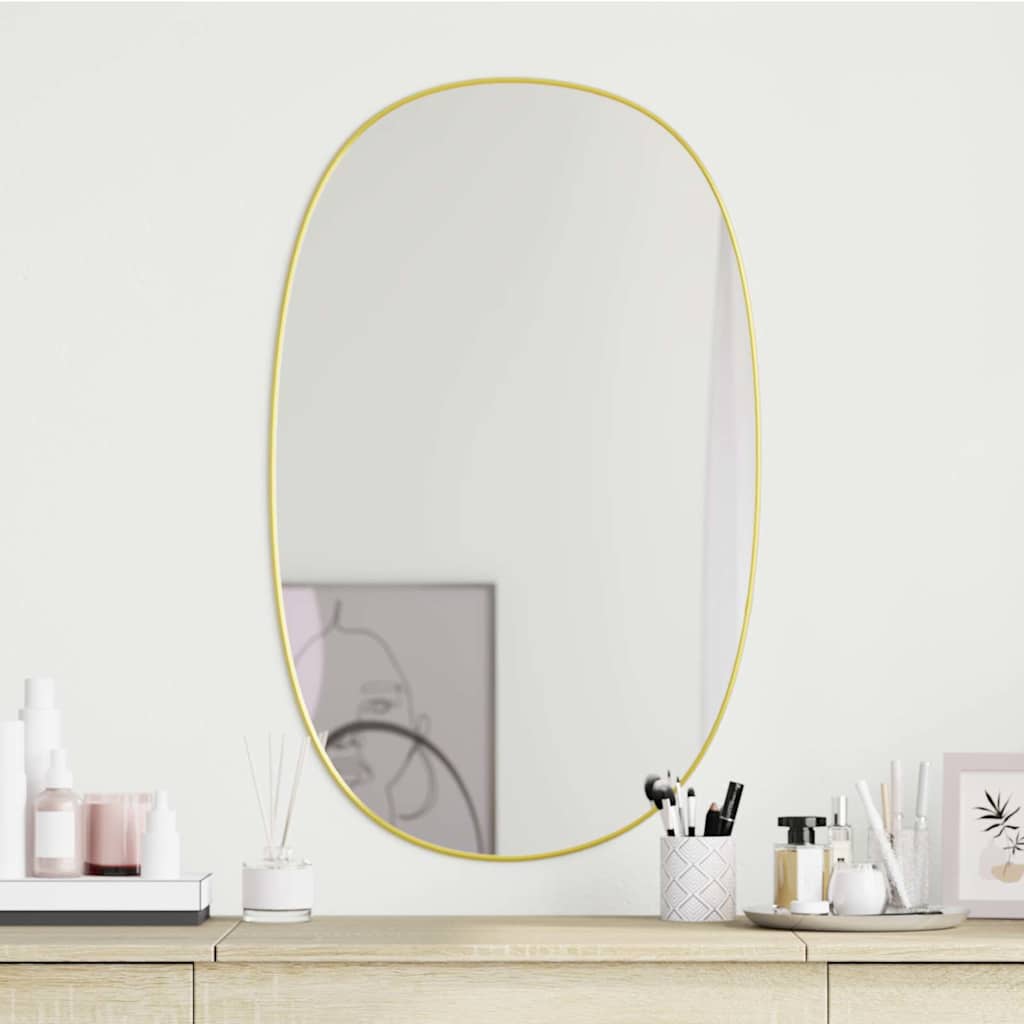 vidaXL Wall Mirror Gold 70x45 cm 1