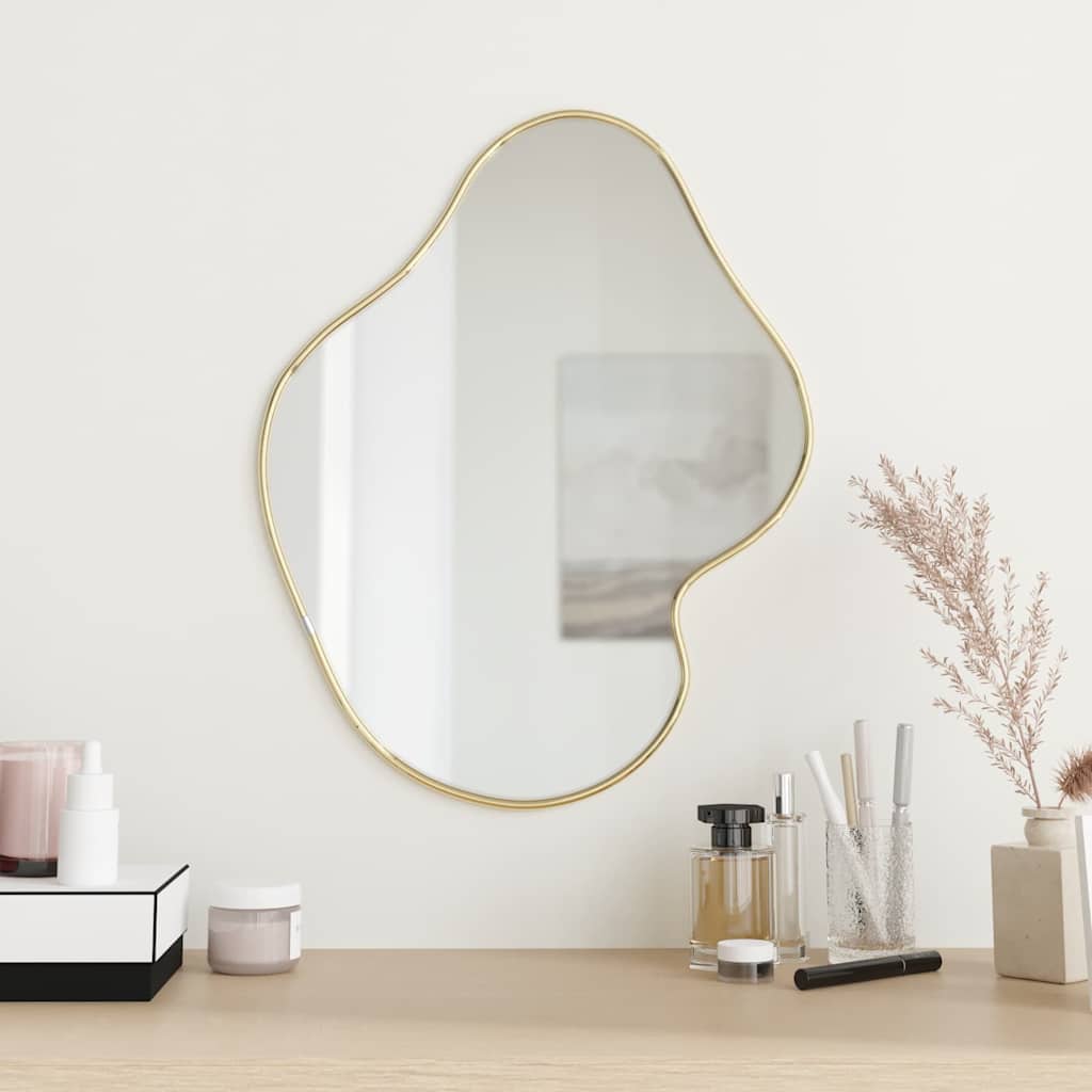 vidaXL Wall Mirror Gold 50x40 cm 1