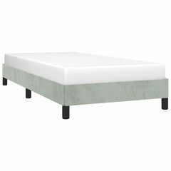 Bed Frame without Mattress Twin Velvet Light grey