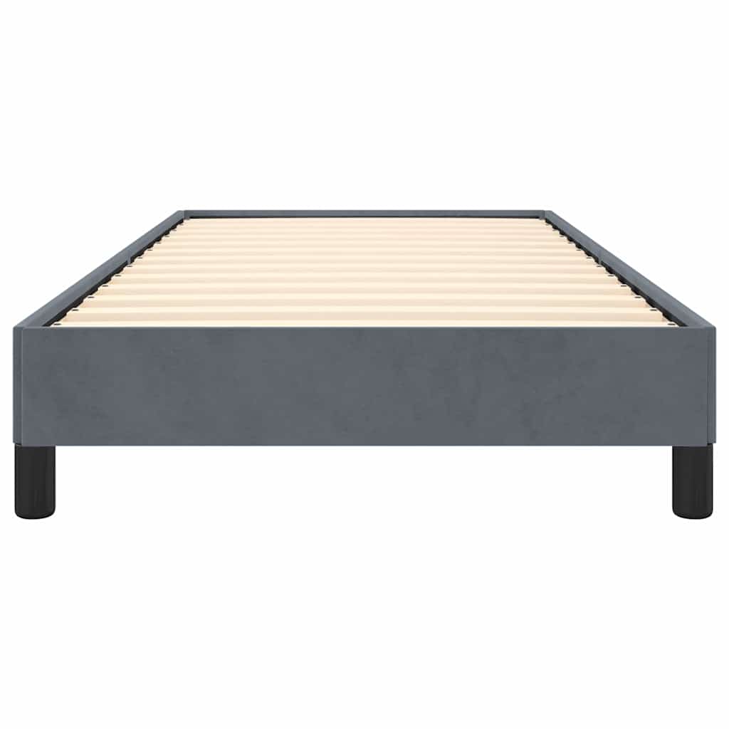 Bed Frame without Mattress Twin Velvet Dark grey 100 x 203 cm