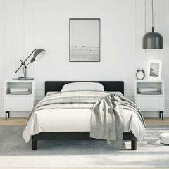 Bed Frame without Mattress Faux Leather Black Twin