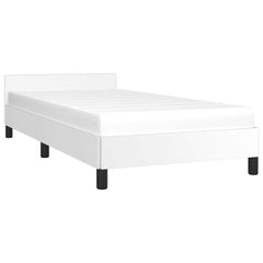 Bed Frame without Mattress Faux Leather White Twin XL