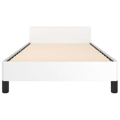 Bed Frame without Mattress Faux Leather White Twin XL