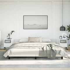 Bed Frame without Mattress Faux Leather White King