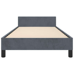 Bed Frame without Mattress Velvet Dark grey Twin XL