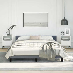 Bed Frame without Mattress Velvet Dark grey Queen