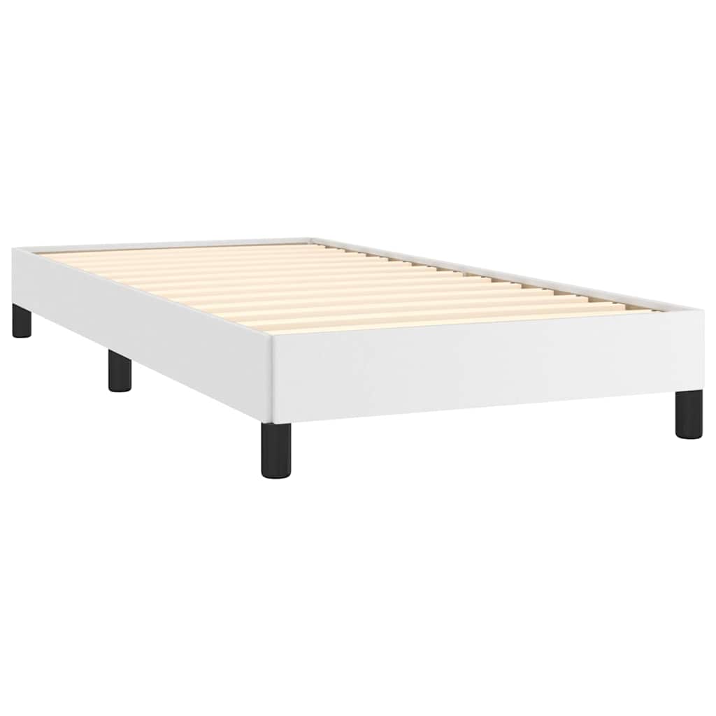 vidaXL Bed Frame without Mattress White 90x190 cm Single Single Faux Leather 4