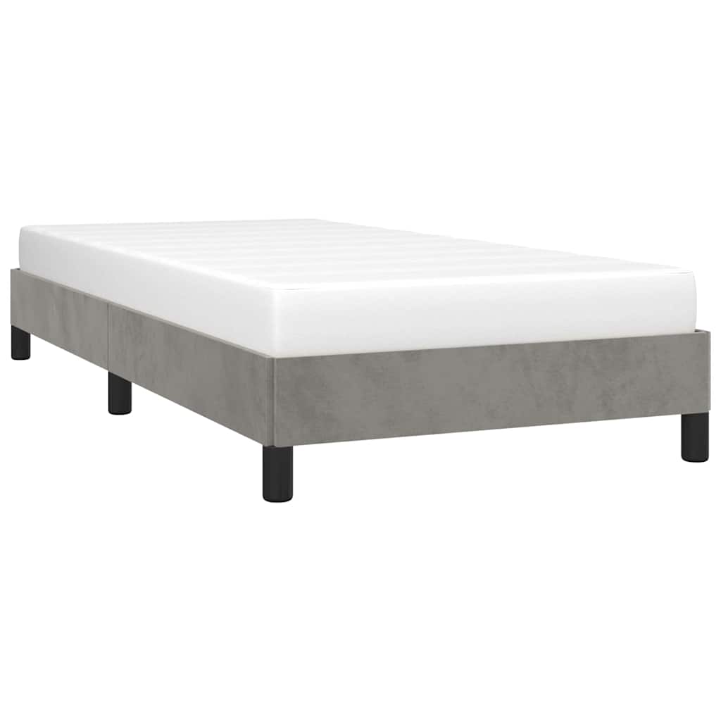 vidaXL Bed Frame without Mattress Light Grey 90x190 cm Single Single Velvet 3