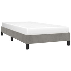 vidaXL Bed Frame without Mattress Light Grey 90x190 cm Single Single Velvet 3
