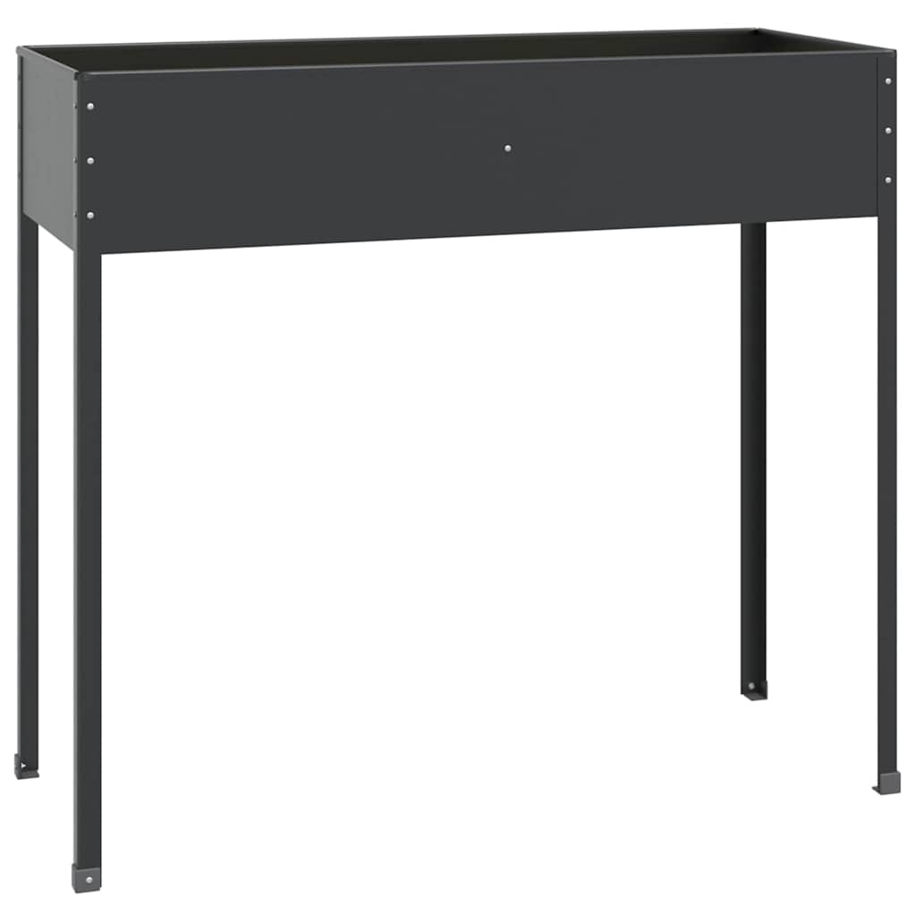 vidaXL Garden Planter Anthracite 100.5x40.5x90 cm Galvanised Steel 2