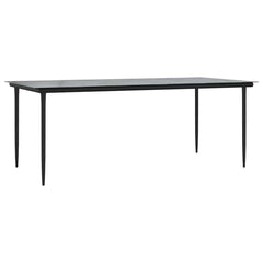 vidaXL Garden Dining Table Black 200x100x74cm Steel and Tempered Glass 2