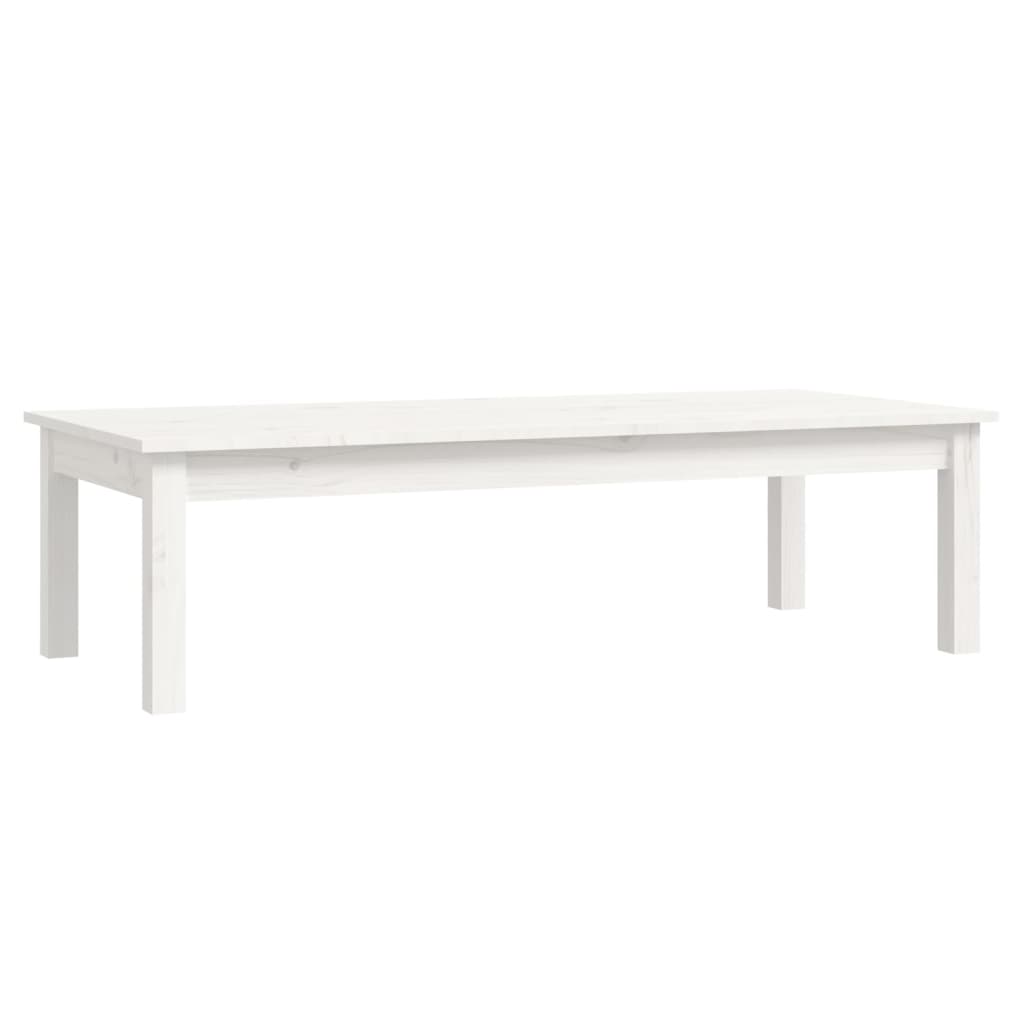 Coffee Table Solid Wood Pine Height 30 cm White 110 cm 50 cm