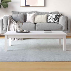 814235 vidaXL Coffee Table White 110x50x30 cm Solid Wood Pine 3