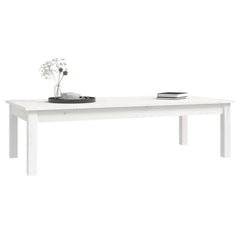 814235 vidaXL Coffee Table White 110x50x30 cm Solid Wood Pine 6
