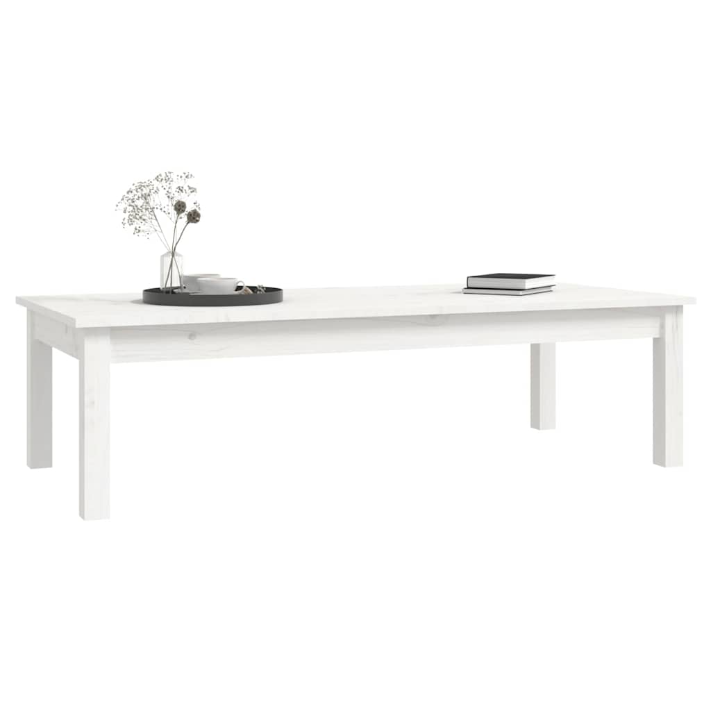 814235 vidaXL Coffee Table White 110x50x30 cm Solid Wood Pine 6