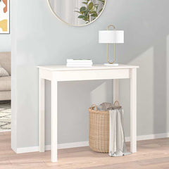 vidaXL Console Table White 80x40x75 cm Solid Wood Pine 3