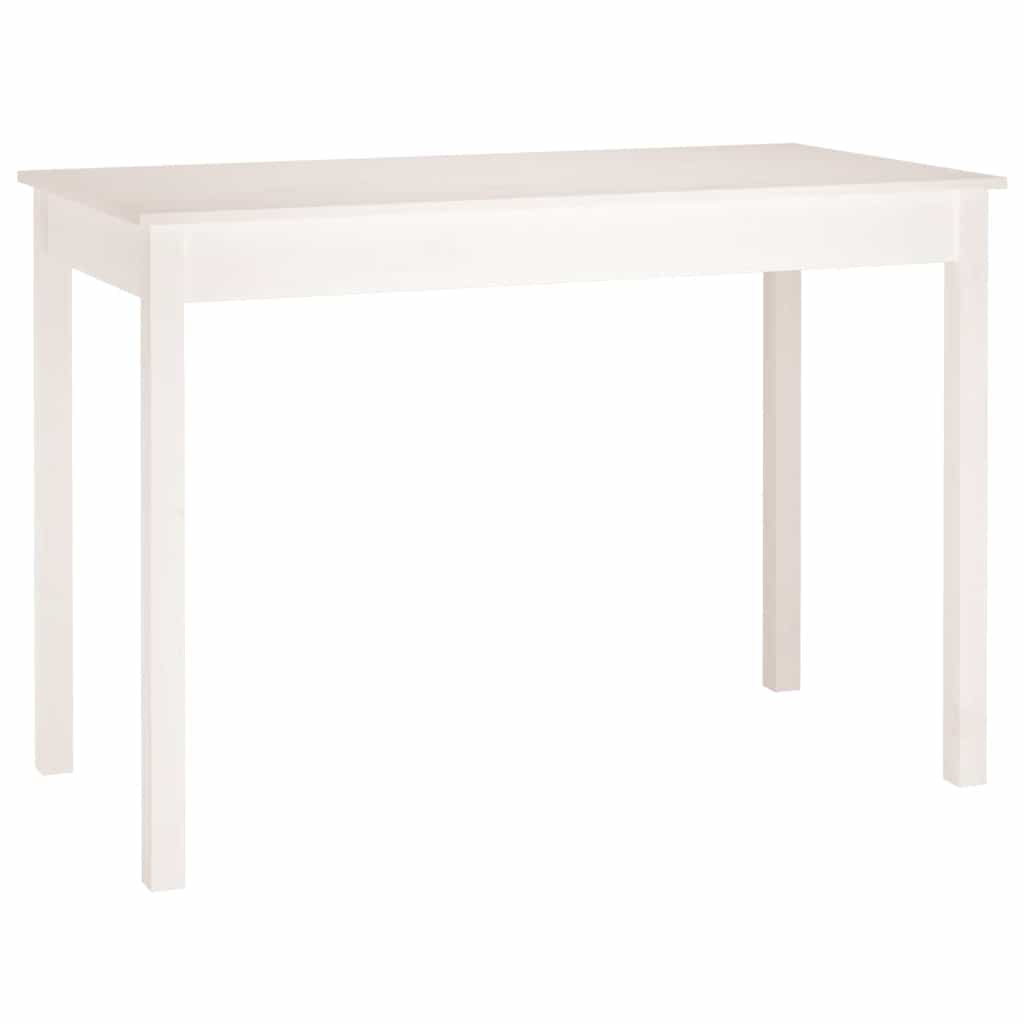 vidaXL Dining Table White 110x55x75 cm Solid Wood Pine 2