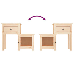 vidaXL Bedside Cabinet | Set of 2 | Pine | Solid pine wood | Standard 6
