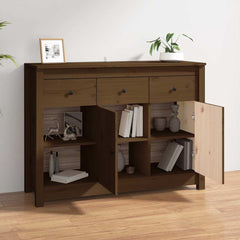 vidaXL Sideboard Honey Brown 100x35x74 cm Solid Wood Pine 3