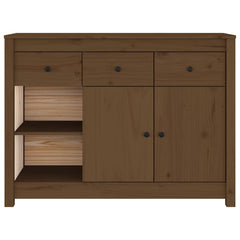 vidaXL Sideboard Honey Brown 100x35x74 cm Solid Wood Pine 4