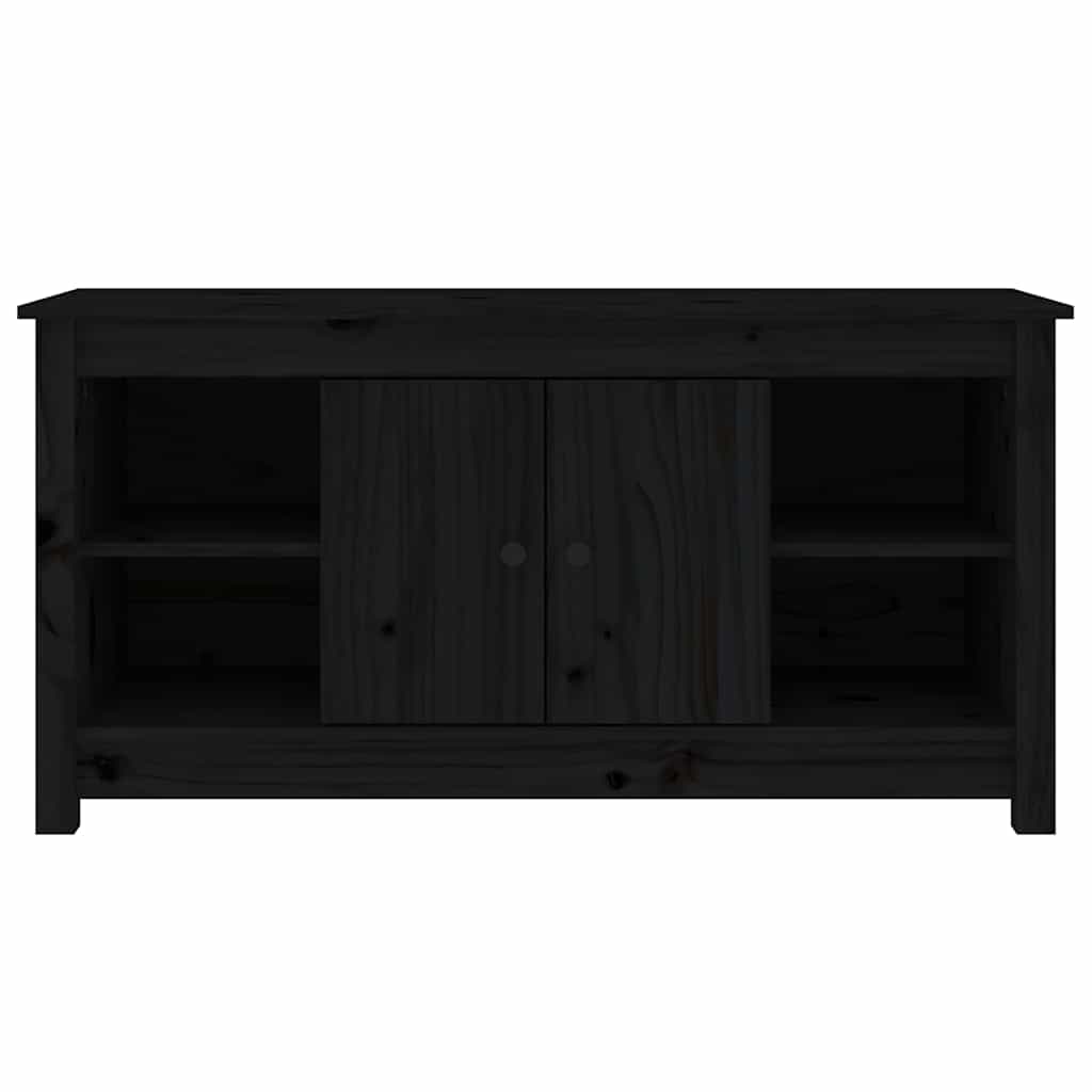 vidaXL TV Cabinet Black 103x36,5x52 cm Solid Wood Pine 3