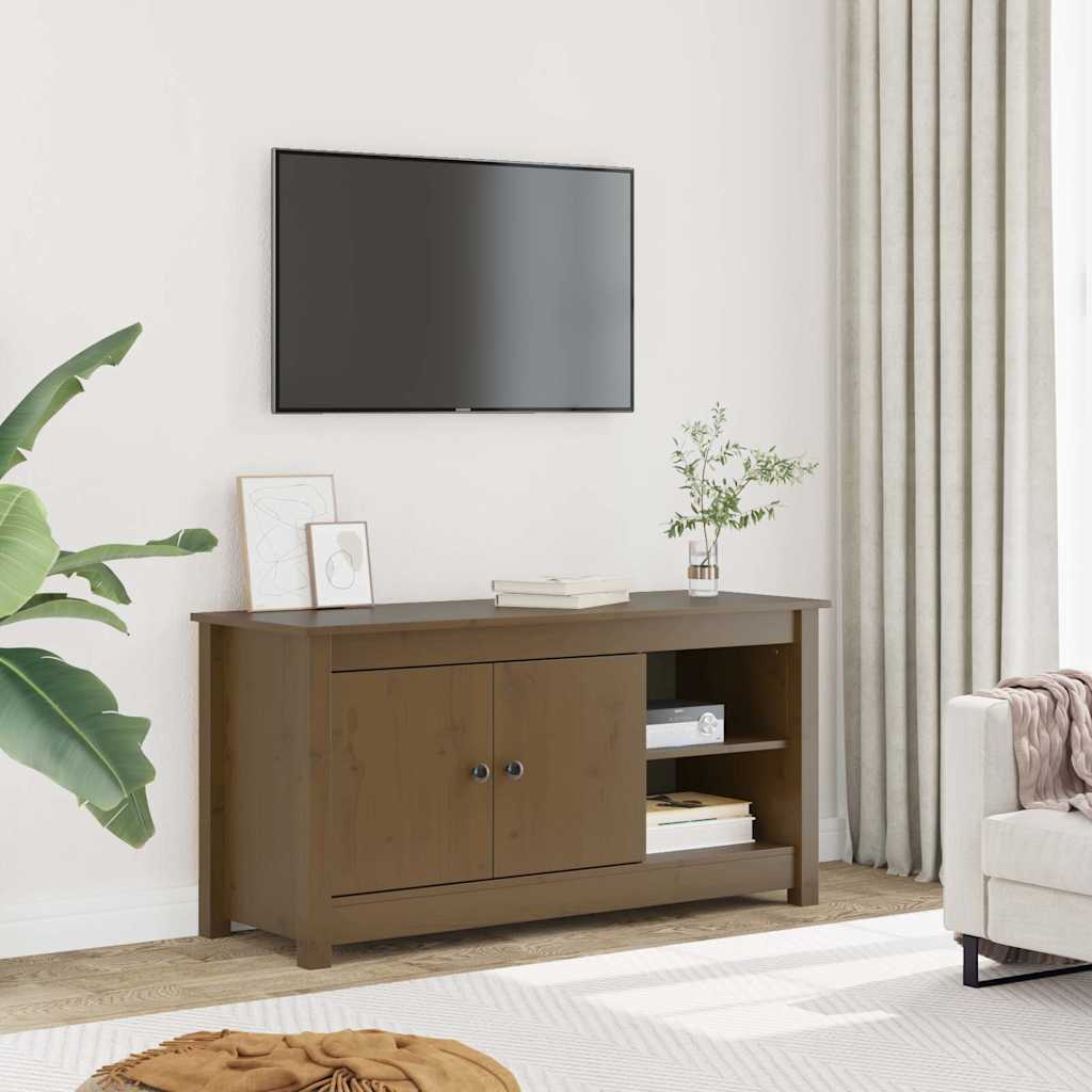 TV Cabinet 103x36,5x52 cm Solid Wood Pine Honey brown