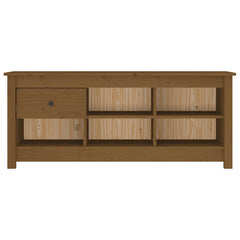 vidaXL Shoe Cabinet Honey Brown 110x38x45.5 cm Solid Wood Pine 3