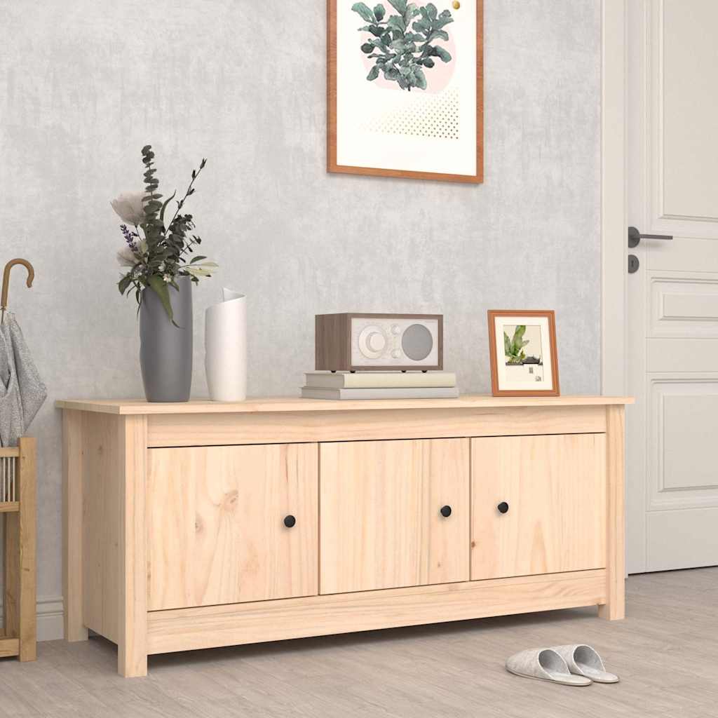 vidaXL Shoe Cabinet 110x38x45.5 cm Solid Wood Pine 1