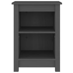 vidaXL Bedside Cabinet Grey 40x35x55 cm Solid Wood Pine 3