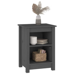 vidaXL Bedside Cabinet | Set of 2 | Grey | Solid pine wood | 40x35x55 cm 6
