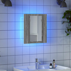 vidaXL LED Bathroom Mirror Cabinet Grey Sonoma 40x12x45 cm Engineered Wood 4