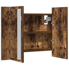 vidaXL LED Mirror Cabinet Smoked Oak 60x12x45 cm Engineered Wood 6