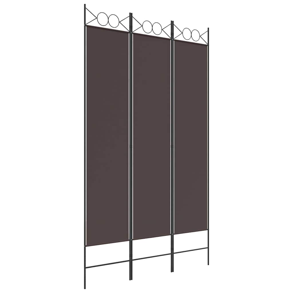 3-Panel Room Divider Brown, image 2