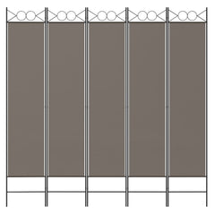 vidaXL 5-Panel Room Divider Anthracite 200x200 cm Fabric 3